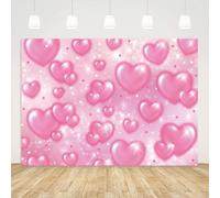ASDCXZ Sfondo Fotografico di San Valentino 3x2m, Primi Anni 2000 Rosa Cuore d'amore Stelle San Valentino Fotografia Sfondo per Anniversario Doccia Sposa Festa della Mamma Decorazione Studio Props