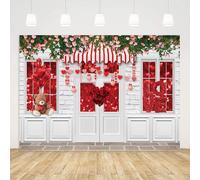 ASDCXZ Sfondo Fotografico di San Valentino 3x2m, Rosso Rosa Cuori d'amore Muro di Mattoni San Valentino Fotografia Sfondo per Anniversario Doccia Sposa Festa della Mamma Decorazione Studio Props
