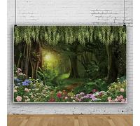 ASDCXZ Sfondo fotografico foresta 2,2 x 1,5 m, verde foresta giungla sole colorato fiore foto sfondo sfondo sfondo per persona famiglia fotografia fotografia ritratto studio fotografico sfondi