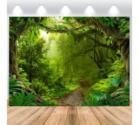 ASDCXZ Sfondo Fotografico Giungla 3.6x2.5m, Incantato Foresta Tropicale Foresta Pluviale Scenario Naturale Fotografia Sfondo per Bambino Doccia Safari Compleanno Avventura All'Aria Aperta Banner