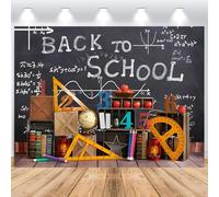 ASDCXZ Sfondo Fotografico Ritorno a Scuola 3.6x3m, Lavagna Graffiti Cancelleria Mela Primo Giorno di Scuola Tema Sfondo Fotografia per Bambini Studente Aula Festa Decorazioni Materiali Banner