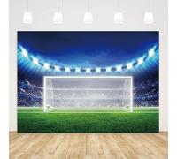 ASDCXZ Sfondo per Campo da Calcio 2.2x1.5m, Super Bowl Spettatore Riflettore Tema porta da calcio Sfondo Fotografico Vinile Bambini Baby Shower Decorazioni per feste di compleanno Puntelli da studio
