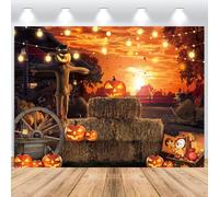 ASDCXZ Sfondo per Halloween, 2,2 x 1,5 m, spaventapasseri con zucca, spaventapasseri, autunno e Halloween, sfondo fotografico in vinile, per feste di Halloween, ritratti di streghe