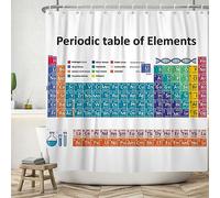 ASDCXZ Tenda da doccia con sistema periodico, 180 x 200 cm, per bagno, lavabile, moderna, semplice, colorato, tavola periodica, in poliestere, impermeabile, per vasca da bagno con 12 ganci
