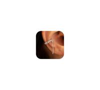 Asdecy Ear Cuff Gold Silver Fake Piercing Orecchini a clip da donna senza fori per le orecchie Wrap Cuban Catena Huggie Clip Orecchini finto Helix cartilagine Earcuffs in confezione regalo, Rame, Non