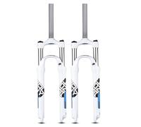 Asdfeop Forcella Ammortizzata per Mountain Bike in Lega di Alluminio Ultraleggera da 26"/27,5"/29", Forcella Anteriore a Molla Dritta da 1-1/8", Escursione 105 mm, Attacco QR da 9 mm, Blocco Manuale.
