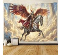 ASDFGHJKLZA Arcangelo Arazzo da Parete Stampato in 3D Cavallo Alato Decorazione da Parete Camera Soggiorno Casa 150cmx200cm