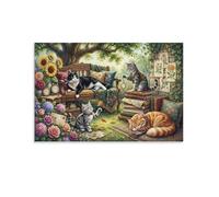 ASDFGHJKLZA Lo studio segreto del gatto Quadro Su Tela Senza Cornice Moderno HD Quadri Da Parete Per Camera Da Letto, Soggiorno, Cucina, Regalo 20x30inch(50x75cm)