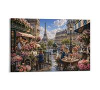 ASDFGHJKLZA Paesaggio stradale della Torre Eiffel di Parigi Canvas Poster Moderno HD Quadro Da Parete Per Soggiorno, Camera Da Letto, Bagno, Regalo 08x12inch(20x30cm)