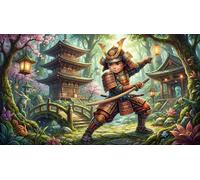 ASDFGHJKLZA Piccolo samurai della foresta Stampe Su Tela Senza Cornice Moderno HD Quadri Parete Per Soggiorno, Ufficio, Camera Da Letto, Casa, Regalo 12x18inch(30x45cm)