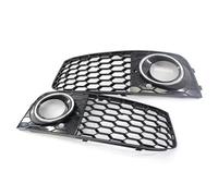 ASDGH for sostituire A4B8 2009-2011 2 Pezzi griglia Telaio fendinebbia Perforata Tipo Mesh ricambi Auto 8KD807682 8KD807681 Cornice Decorativa fendinebbia(Black with Plating)