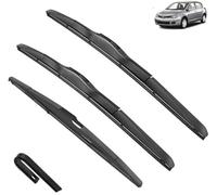 ASDGH Spazzola tergicristallo, for NISSAN, TIIDA C11 2004-2012 Latio Versa 24"+14"+14" Braccio a gancio a U for parabrezza anteriore e posteriore dell'auto (colore: anteriore, dimensioni: RHD) Tergicr