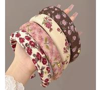 ASDIIT 4 fasce per capelli vintage floreali per donne e ragazze, stile bohémien, antiscivolo, alla moda, comode, graziose, accessori per capelli, set regalo