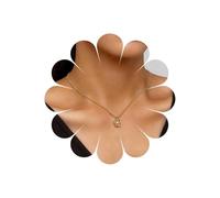 Asdinbrettan Collana con ciondolo di perle dorate, delicata collana di perle con cornice floreale, gioiello minimalista ed elegante per tutti i giorni da donna, regalo senza tempo per lei