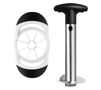 Asdirne Affettatrice per ananas, taglia ananas e frutta con lama in acciaio inox per uso alimentare e impugnatura in ABS, pela ananas, nero