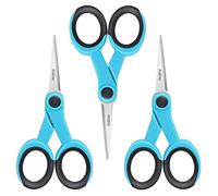 Asdirne Forbici da ricamo da 12,7 cm, con lama affilata in acciaio inox e manici morbidi, ideali per cucito, artigianato, ufficio e scuola, 3 pezzi, blu/nero