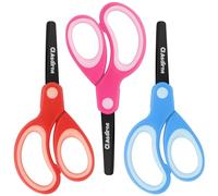 Asdirne Forbici per bambini mancini, forbici di sicurezza per bambini con punta smussata, lame in acciaio inossidabile e impugnatura morbida, ideali per casa e scuola, colori assortiti, 13,5 cm