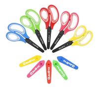 Asdirne Forbici per bambini rivestite di nero, forbici di sicurezza per bambini con punta smussata in acciaio inox e impugnatura morbida, ideali per casa e scuola, colori assortiti, 13,5 cm