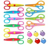 Asdirne Forbici per Bambini, Set di 16 Forbici Seghettate, Una Varietà di Modelli di Divertimento, Comprende 6 Forbici Zigzag Bambini, 4 Paia di Forbici per Bambini e 6 Punzoni di Carta