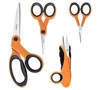 Asdirne Forbici per tessuto, forbici da sarta, set di forbici con lama affilata in acciaio inossidabile e impugnature morbide, incluse forbici da cucito, forbici per bricolage, proteggifilo e forbici