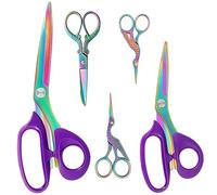 Asdirne Pacchetto di forbici da cucito con rivestimento in titanio, set di forbici professionali in tessuto, artigianato, 26.7 cm/20.3 cm/13.0 cm/11.4 cm/9.1 cm