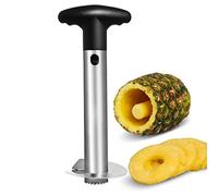 Asdirne Taglia Ananas, Pulisci Ananas con Lama in Acciaio Inossidabile per Uso Alimentare e Impugnatura in ABS, Pelapatate per ananas, 24 cm, Nero