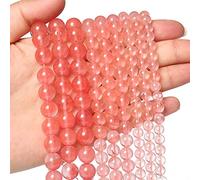 ASDJHFABKY 35 perline in pietra naturale da 10 mm, perline di cristallo a forma di anguria, pietre preziose energetiche per la creazione di gioielli, braccialetti e collane fai da te, 10 mm, Nylon