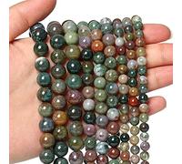 ASDJHFABKY 60 perline di pietra naturale indiana da 6 mm, perline di cristallo per la creazione di gioielli, braccialetti e collane fai da te, 6 mm, Nylon Pietra