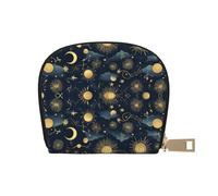 ASDJHFABKY Confezione di carte in stile fantascienza con motivo a stelle multiple borsa in pelle portafoglio luna atleti che corrono - Portatore essenziale a mani libere 9 x 11 cm, A23, 9X11CM