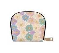 ASDJHFABKY Nature Scenery - Borsa in pelle con fiori blu e bianchi, portafoglio floreale in vaso, confezione di carte per pendolari attivi, per carte di transito e documenti d'identità ad accesso