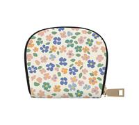 ASDJHFABKY Nature Scenery - Borsa in pelle con fiori blu e bianchi, portafoglio floreale in vaso, confezione di carte per pendolari attivi, per carte di transito e documenti d'identità ad accesso