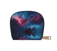 ASDJHFABKY Nature Scenery - Borsa in pelle con fiori blu e bianchi, portafoglio floreale in vaso, confezione di carte per pendolari attivi, per carte di transito e documenti d'identità ad accesso