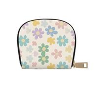 ASDJHFABKY Nature Scenery - Borsa in pelle con fiori blu e bianchi, portafoglio floreale in vaso, confezione di carte per pendolari attivi, per carte di transito e documenti d'identità ad accesso
