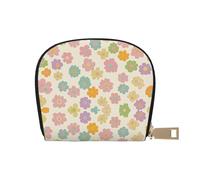 ASDJHFABKY Nature Scenery - Borsa in pelle con fiori blu e bianchi, portafoglio floreale in vaso, confezione di carte per pendolari attivi, per carte di transito e documenti d'identità ad accesso