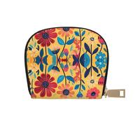 ASDJHFABKY Nature Scenery - Borsa in pelle con fiori blu e bianchi, portafoglio floreale in vaso, confezione di carte per pendolari attivi, per carte di transito e documenti d'identità ad accesso