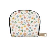 ASDJHFABKY Nature Scenery - Borsa in pelle con fiori blu e bianchi, portafoglio floreale in vaso, confezione di carte per pendolari attivi, per carte di transito e documenti d'identità ad accesso