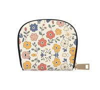 ASDJHFABKY Retro Floral Card Pack Flower Leather Bag Bohemia Wallet Frequent Drivers - Pedaggio e Gas Card Organizer 9X11CM, A7, 9X11CM