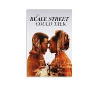 ASDJWAUEYWEH Poster su tela con scritta "If Beale Street Could Talk", decorazione artistica da parete, vintage, decorazione estetica per soggiorno, camera da letto, 60 x 90 cm, senza cornice