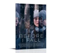 ASDJWAUEYWEH Poster su tela, decorazione artistica da parete con scritta "Before I fall", stile vintage, per soggiorno, camera da letto, 30 x 45 cm, con cornice