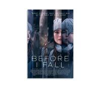 ASDJWAUEYWEH Poster su tela, decorazione artistica da parete con scritta "Before I fall", stile vintage, per soggiorno, camera da letto, 40 x 60 cm, senza cornice