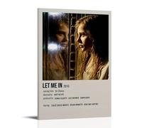 ASDJWAUEYWEH Poster su tela, decorazione artistica da parete con scritta "Let Me In", vintage, decorazione estetica per soggiorno e camera da letto, 40 x 60 cm, con cornice