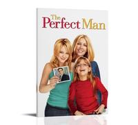 ASDJWAUEYWEH Poster su tela, decorazione artistica da parete con scritta "The Perfect Man", stile vintage, per soggiorno, camera da letto, 30 x 45 cm, con cornice
