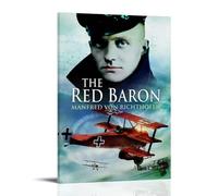 ASDJWAUEYWEH Poster su tela, decorazione artistica da parete con scritta "The Red Baron", stile vintage, per soggiorno, camera da letto, 60 x 90 cm, con cornice