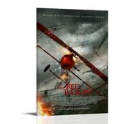 ASDJWAUEYWEH Poster su tela, decorazione artistica da parete con scritta "The Red Baron", stile vintage, per soggiorno, camera da letto, 20 x 30 cm, con cornice