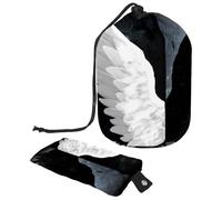 asebiunh - Grande borsa per il trucco con coulisse, con ali d'angelo, borsa da viaggio portatile per cosmetici, Multicolore, 9.9x6.9in/25.2x17.6cm