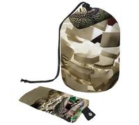 asebiunh - Grande borsa per il trucco con coulisse, con dinosauri 3D attraverso la parete, borsa per cosmetici da viaggio portatile, Multicolore, 9.9x6.9in/25.2x17.6cm