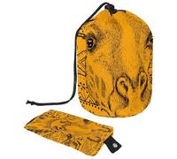 asebiunh - Trousse da viaggio per cosmetici, a forma di barile, multifunzionale, per articoli da toeletta con tasca rotonda, con motivo etnico tribale e giraffa africana, Multicolore,