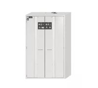 Asecos K-Phoenix 90 - Armadio di sicurezza con divisorio centrale verticale, porte pieghevoli, fermaporta e chiusura a cilindro profilato, grigio chiaro, larghezza 1196 mm, profondità 616 mm, altezza