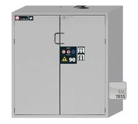 Asecos S-Pegasus-90 Armadio di sicurezza con ante battenti (accoppiate) e chiusura cilindrica, grigio chiaro, larghezza 1196 mm, profondità 616 mm, altezza 1298 mm