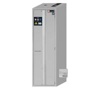 Asecos S-Phoenix Vol.2-90 - Armadio di sicurezza con porta a soffietto e chiusura a cilindro, colore grigio chiaro, larghezza 596 mm, profondità 749 mm, altezza 1968 mm
